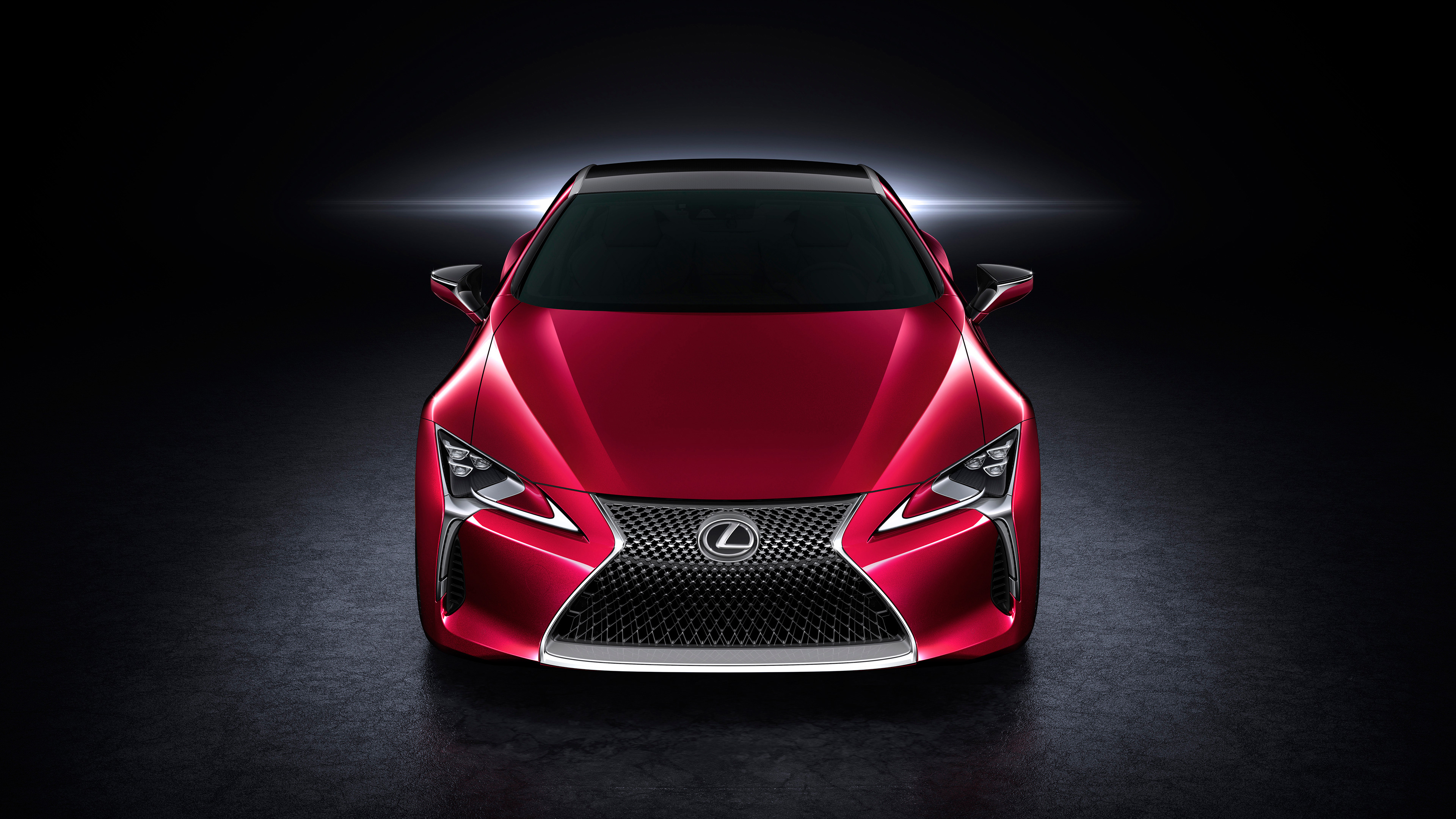 Red Lexus LC500 front view