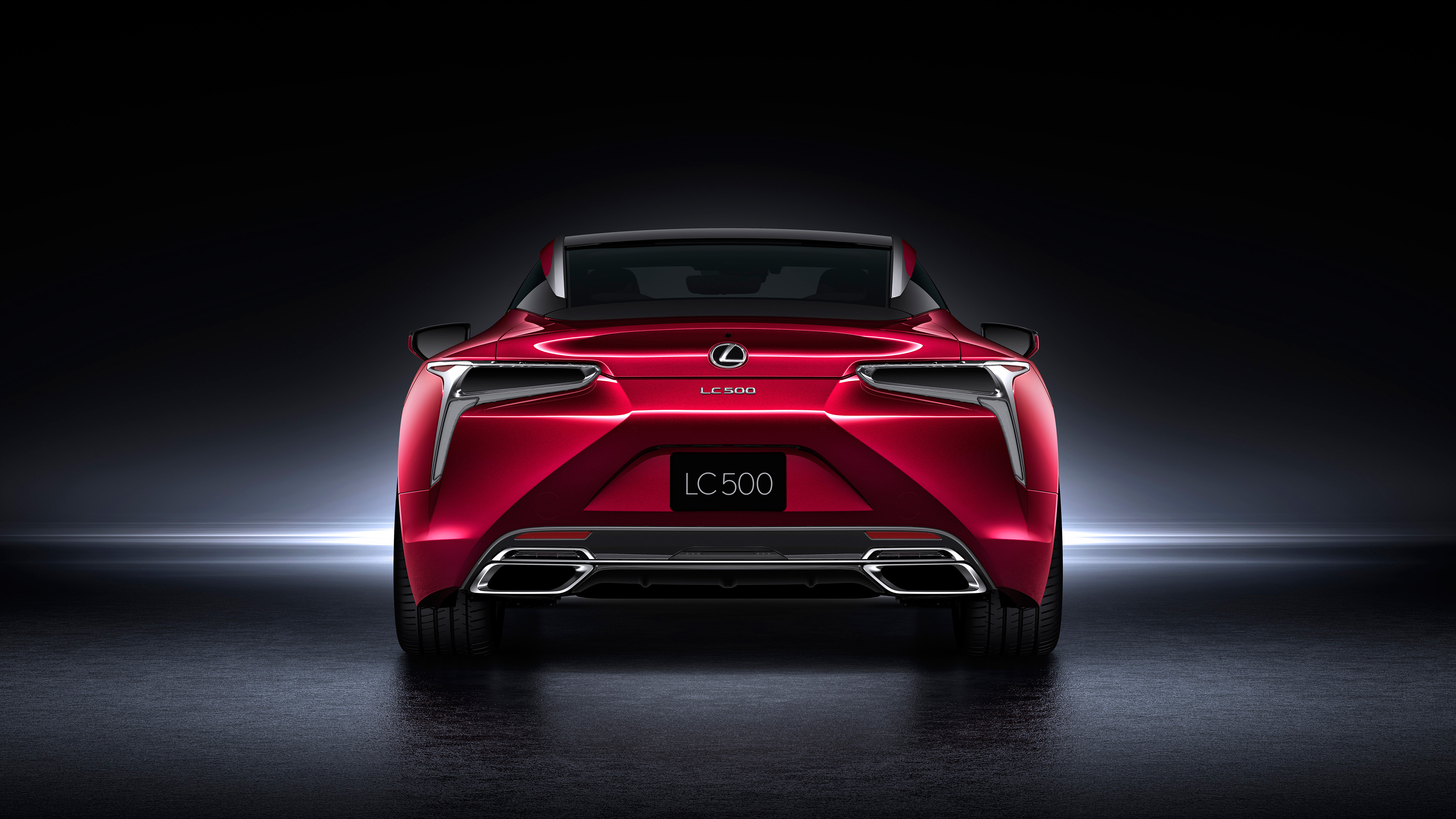 Red Lexus LC500 Rear view