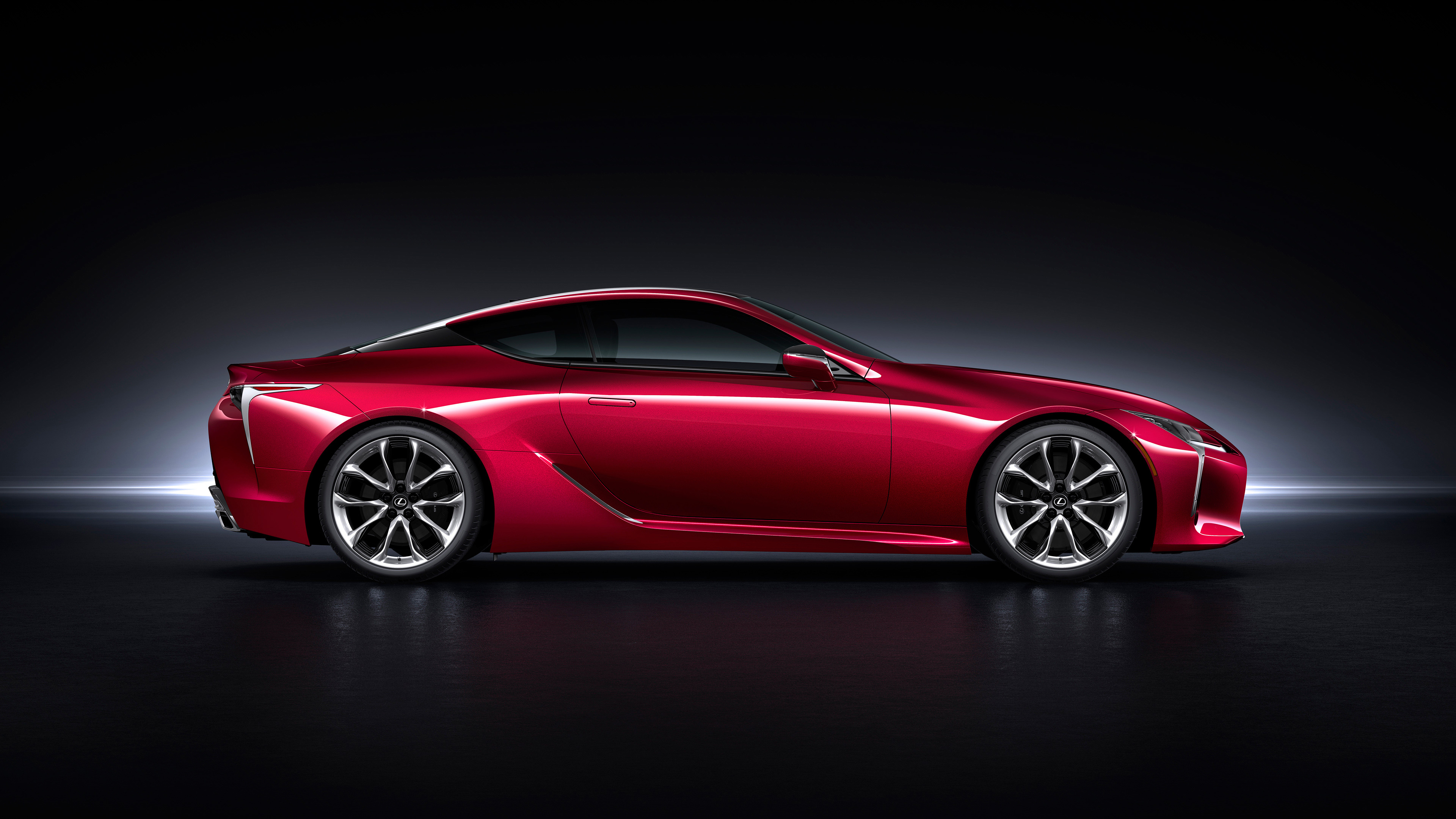 Red Lexus LC500 side profile