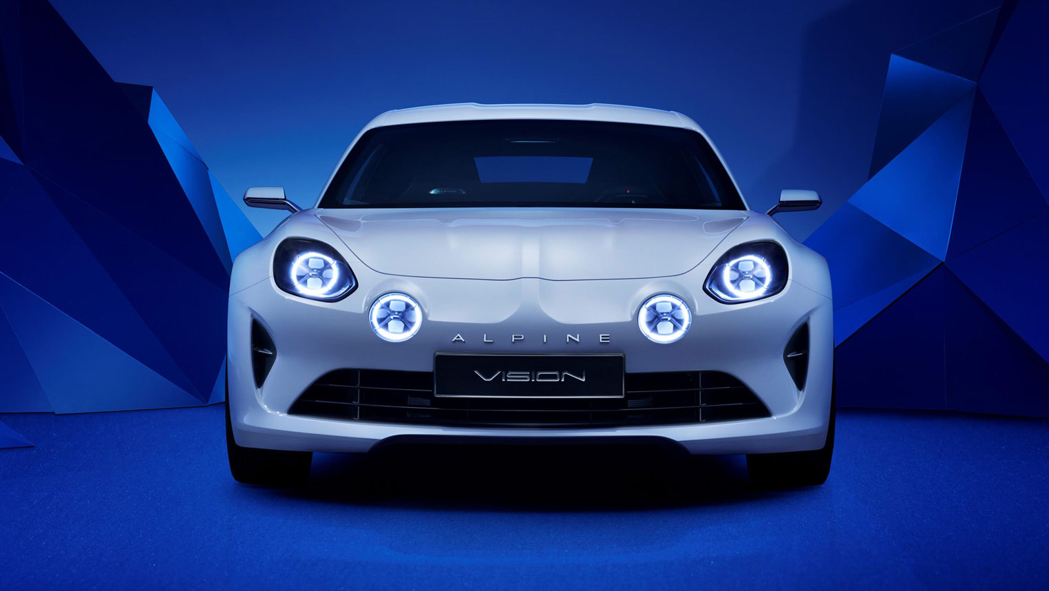 Alpine Vision Concept car in white, front view